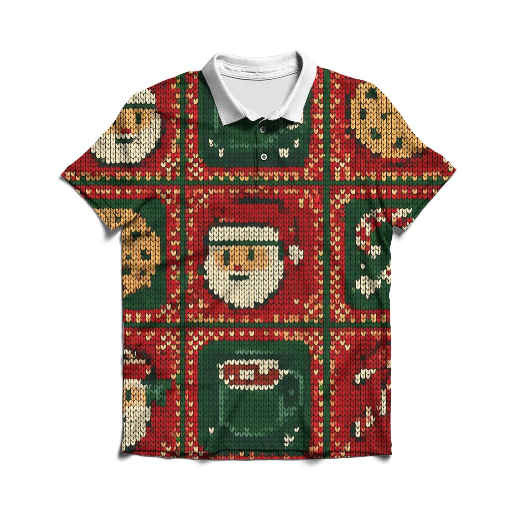 Santa Snack Board Grid Design stylish collar polo tees
