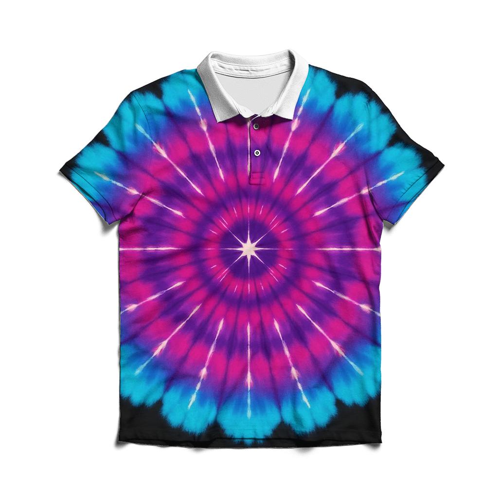 Mandala Sunburst Pulsar Crown casual sports polo shirts