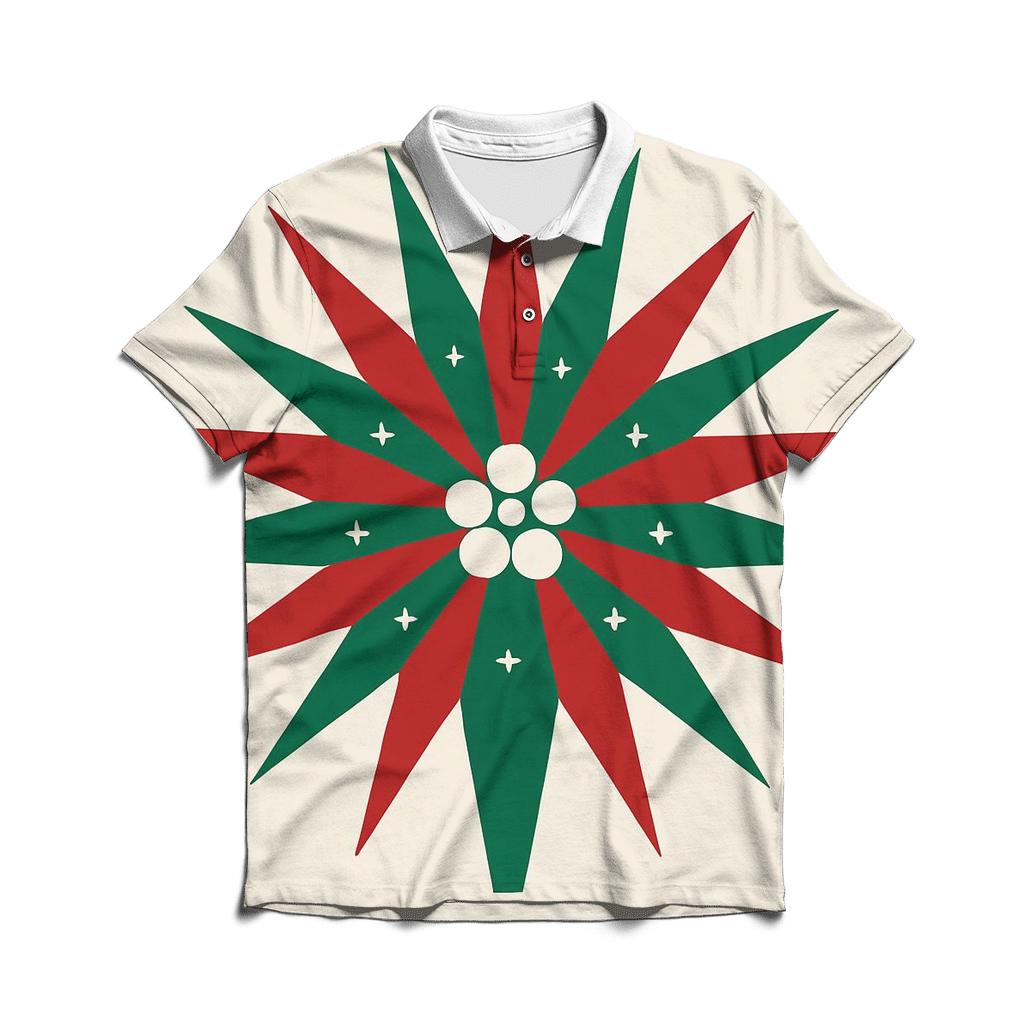 Mistletoe Starburst Geometry designer slim fit polos