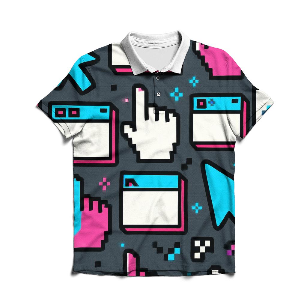 Retro Computer Cursor Pop Art premium cotton polo shirts