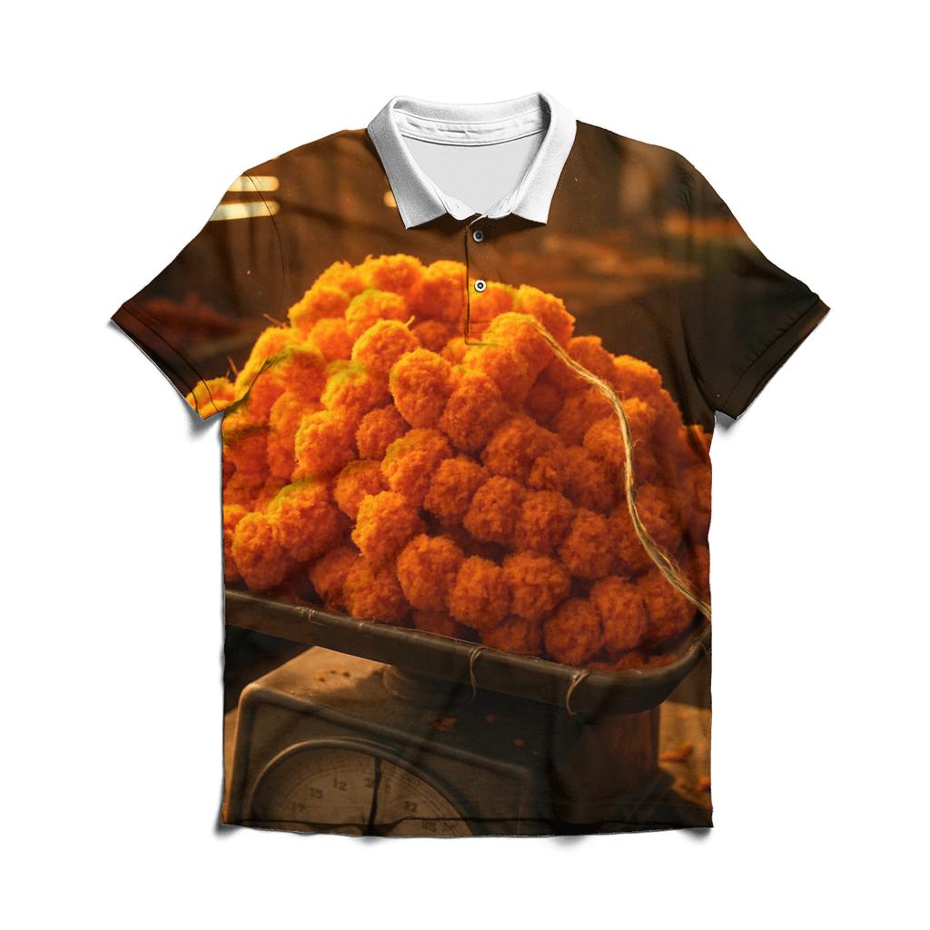Marigolds On A Market Scale At Closing Time designer slim fit polos