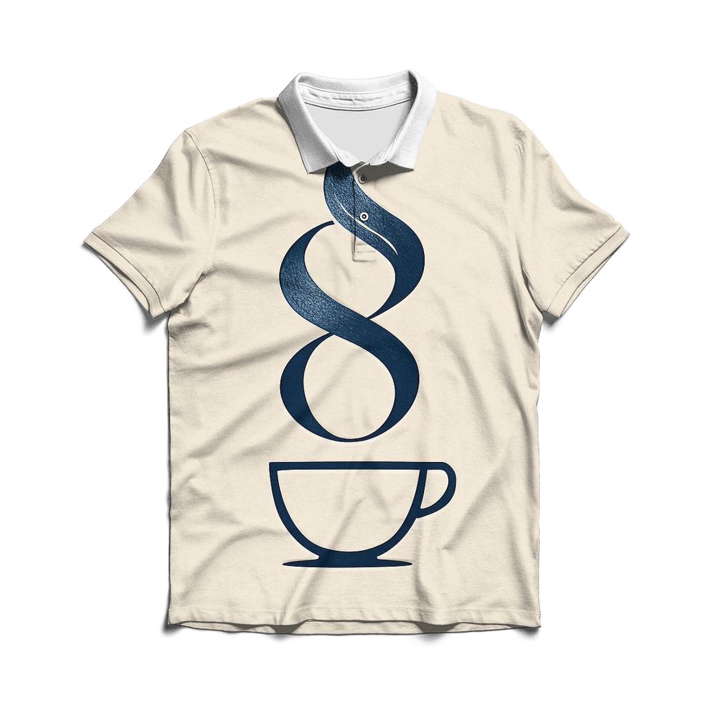 Steam Ribbon Monogram stylish collar polo tees