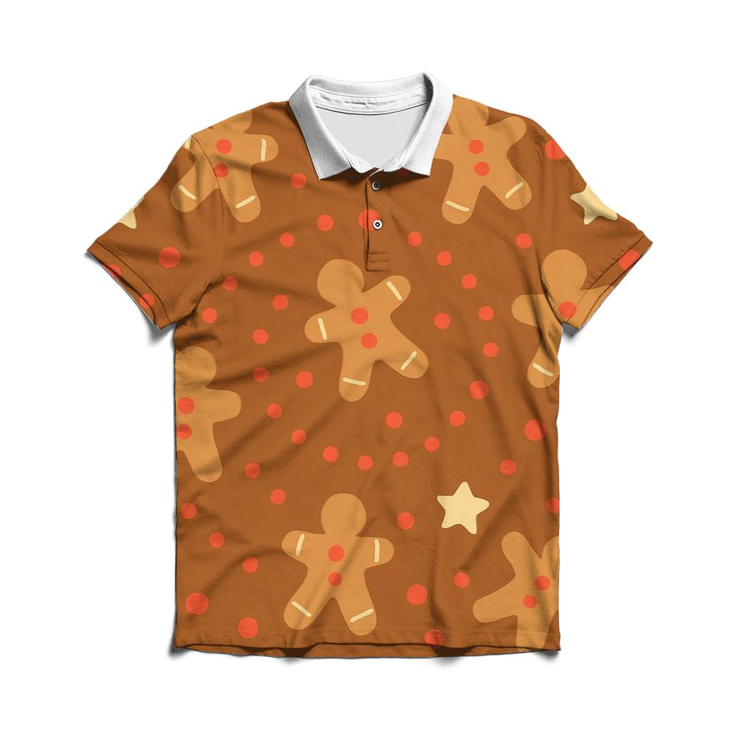 Gingerbread Galaxy Dots custom polo shirts