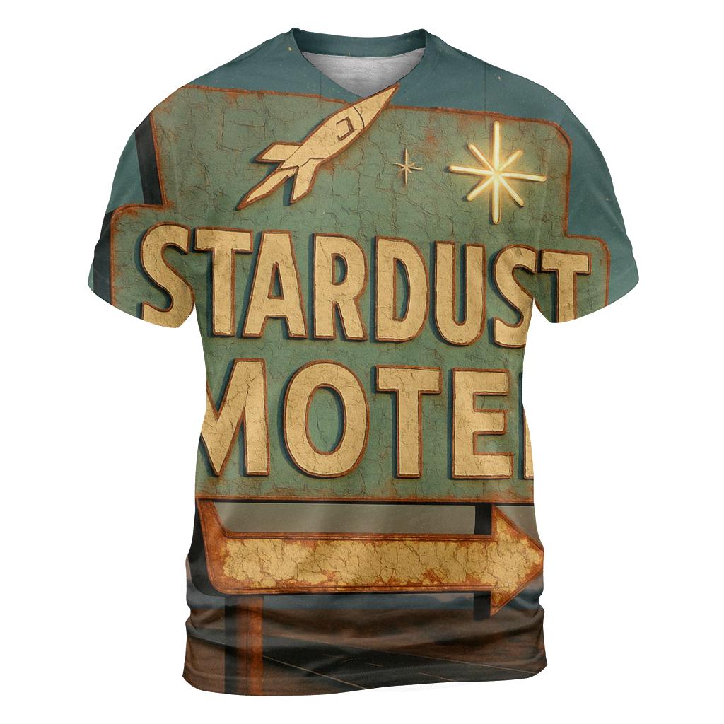 Weathered Space Age Motel Sign personalized full print shirts