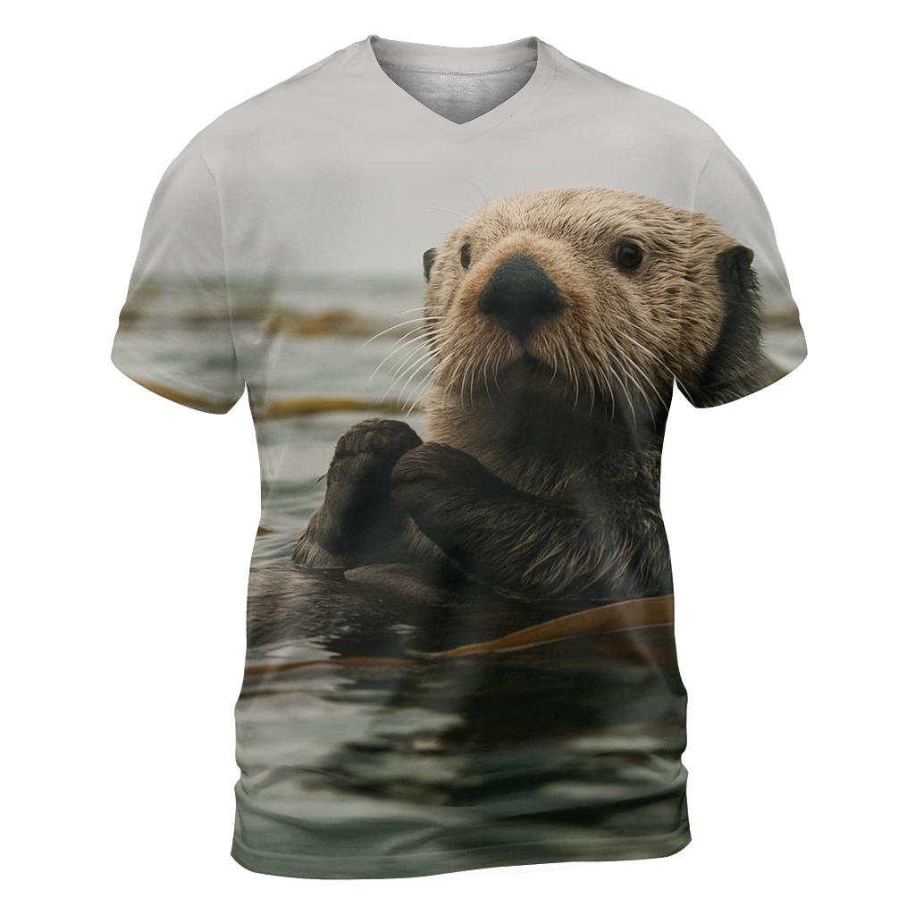 Tidepool Quiet Sea Otter vibrant all-over design tees