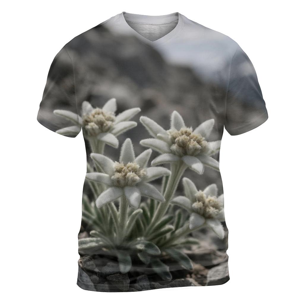 Edelweiss In Alpine Scree Close Focus creative print fashion shirts