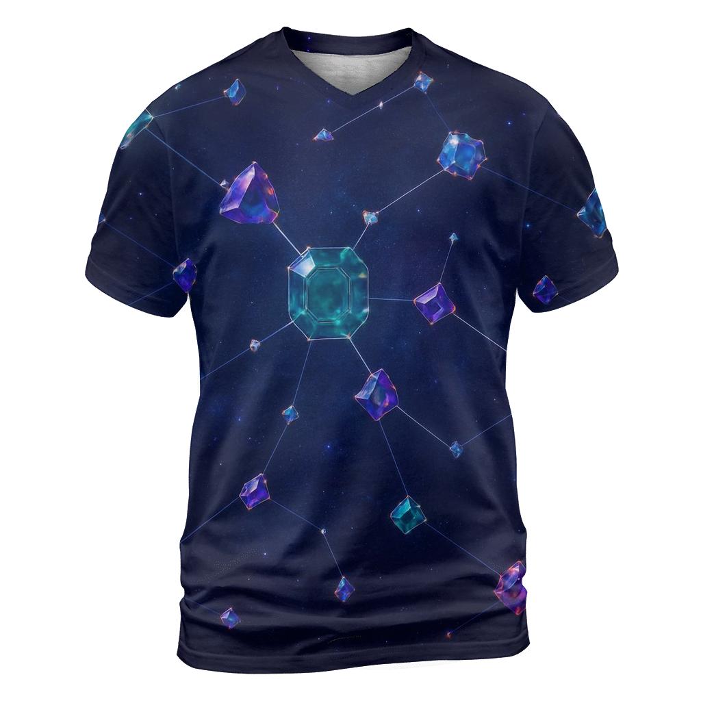 Jewel Tone Constellation Facets unique graphic print tees