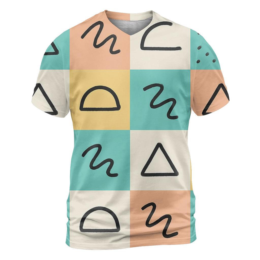 Memphis Notebook Doodle Grid unique graphic print tees