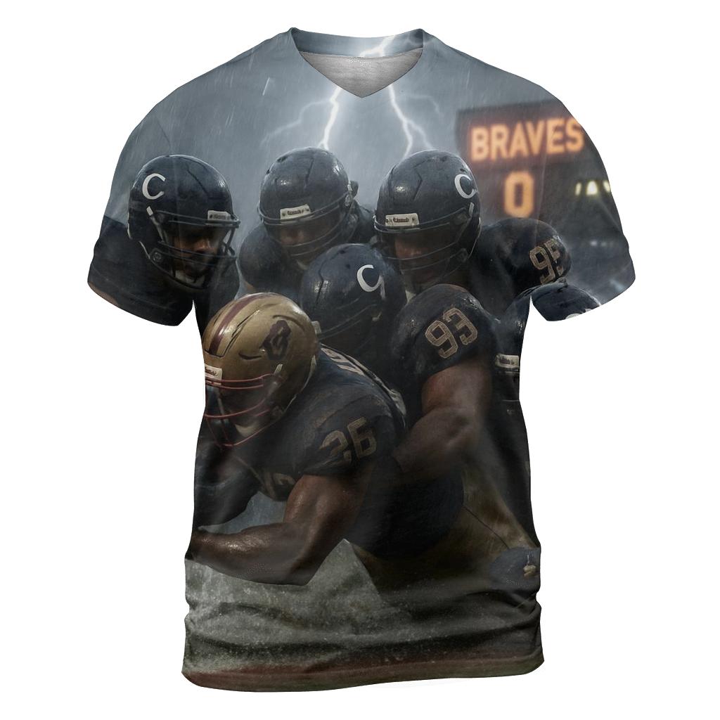 Rainstorm Goal Line Stand creative print fashion shirts