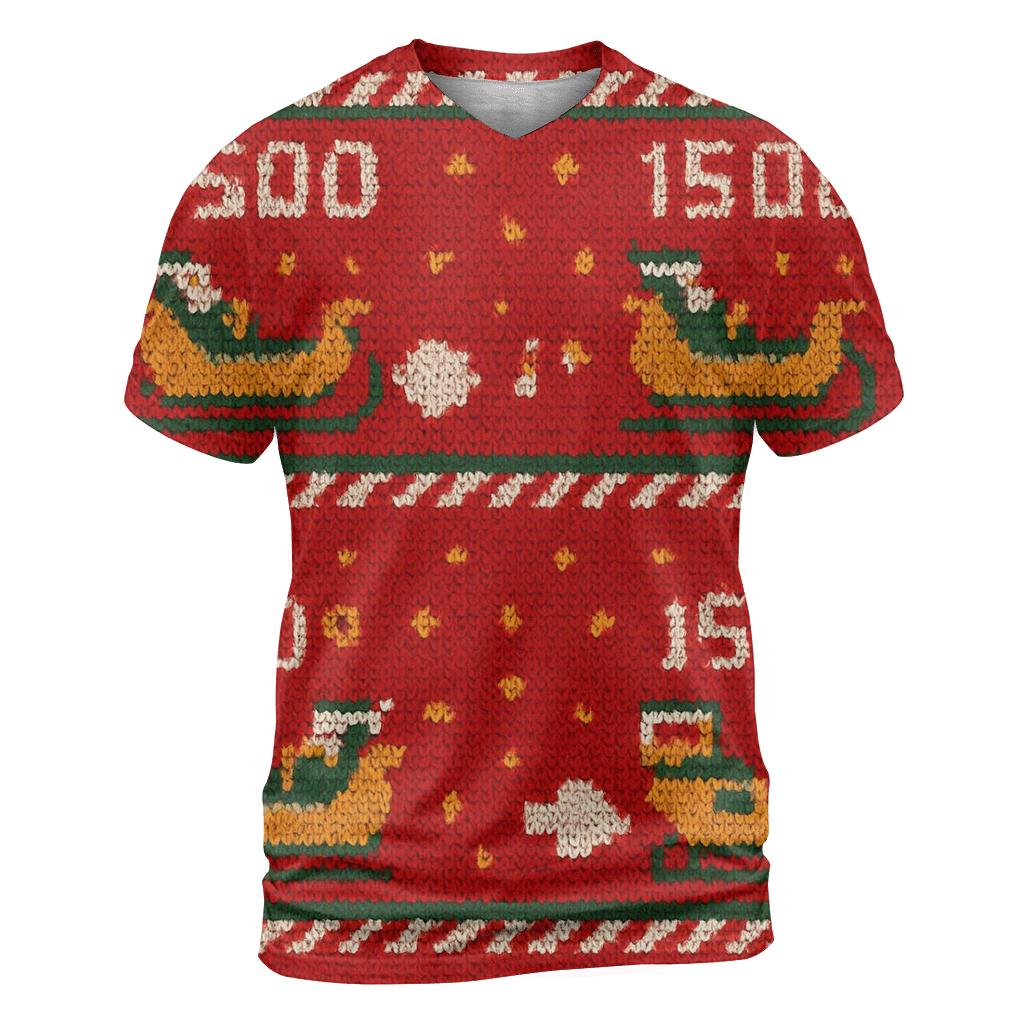 Sleigh Ride Arcade Pixel Bands Design artistic all-over print tops