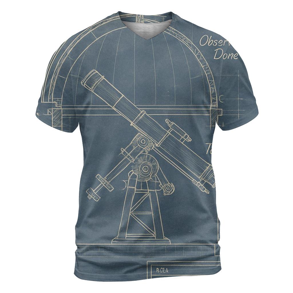 Vintage Observatory Blueprint Schematic personalized full print shirts