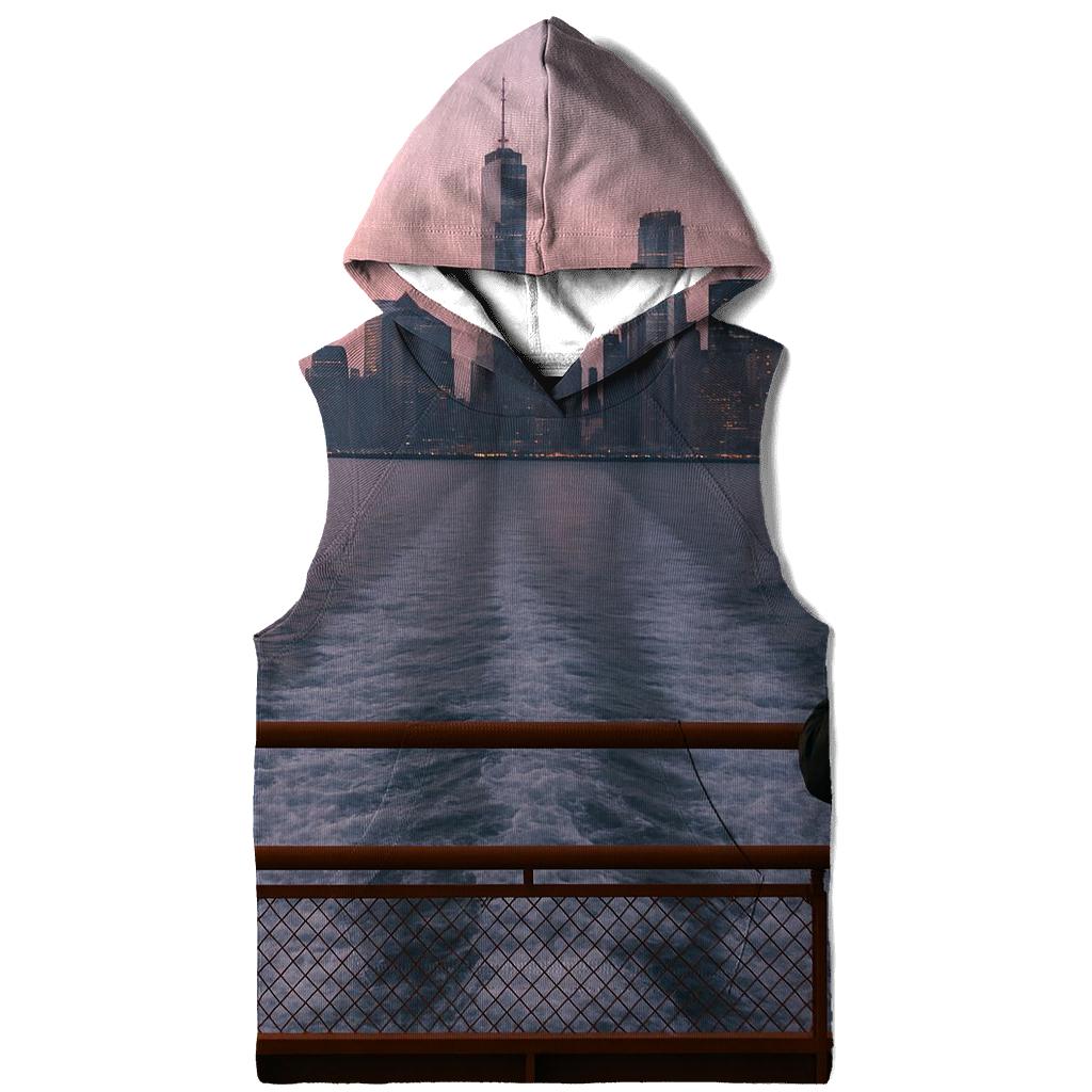 Pre Dawn Ferry Wake With Lower Manhattan Silhouette zip-up hoodies