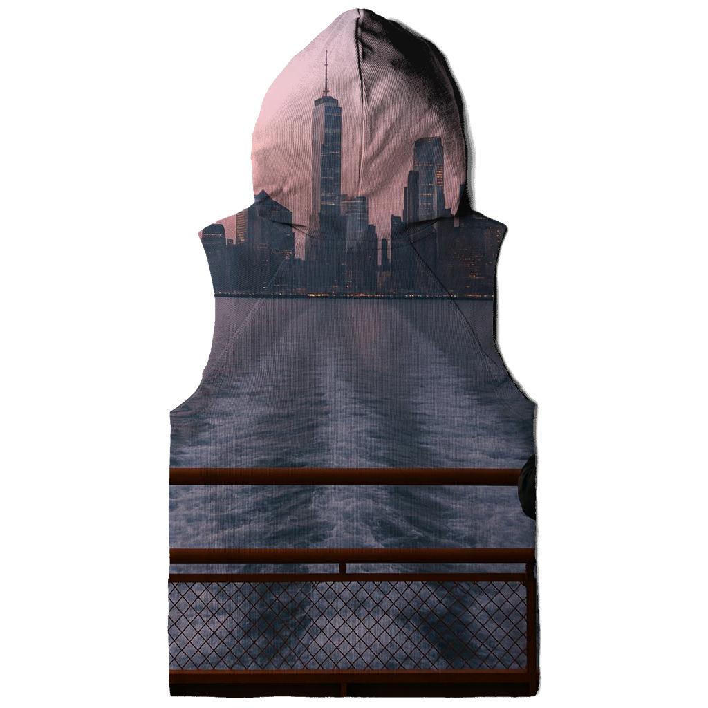 Pre Dawn Ferry Wake With Lower Manhattan Silhouette zip-up hoodies