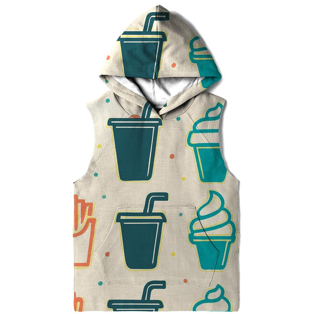 Mall Food Court Neon Tray Icons heavyweight hoodies