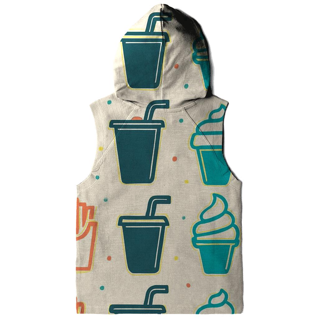Mall Food Court Neon Tray Icons heavyweight hoodies