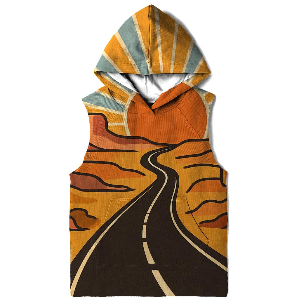 Desert Highway Sunburst Map pullover hoodies
