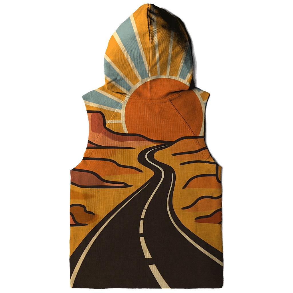 Desert Highway Sunburst Map pullover hoodies