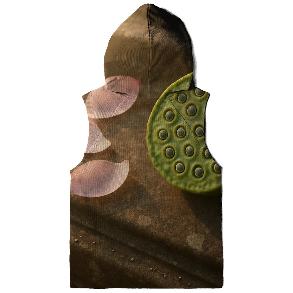 Lotus Seedpod And Fallen Petals On Temple Stone designer hoodies