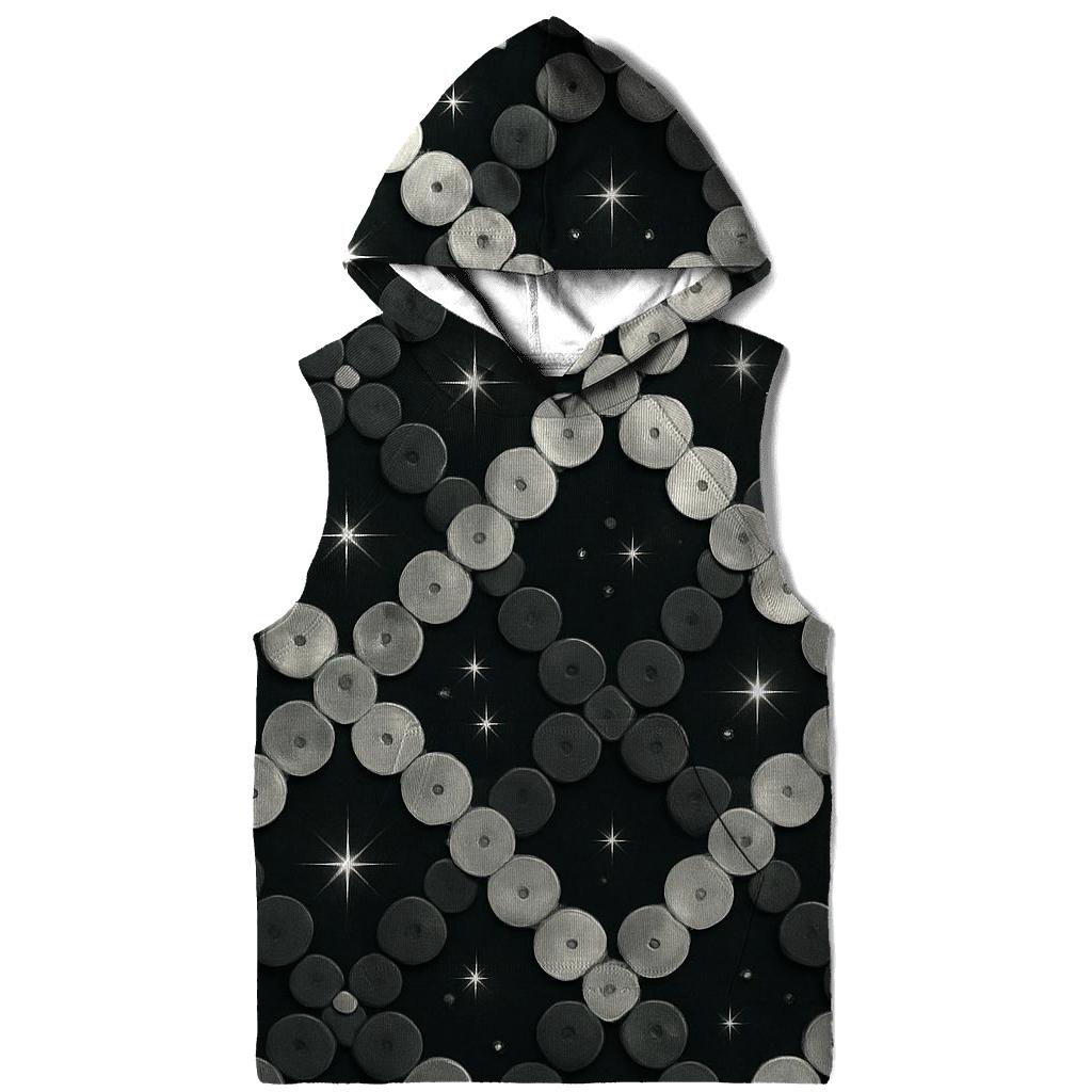 Silver Charcoal Sequin Lattice premium hoodies