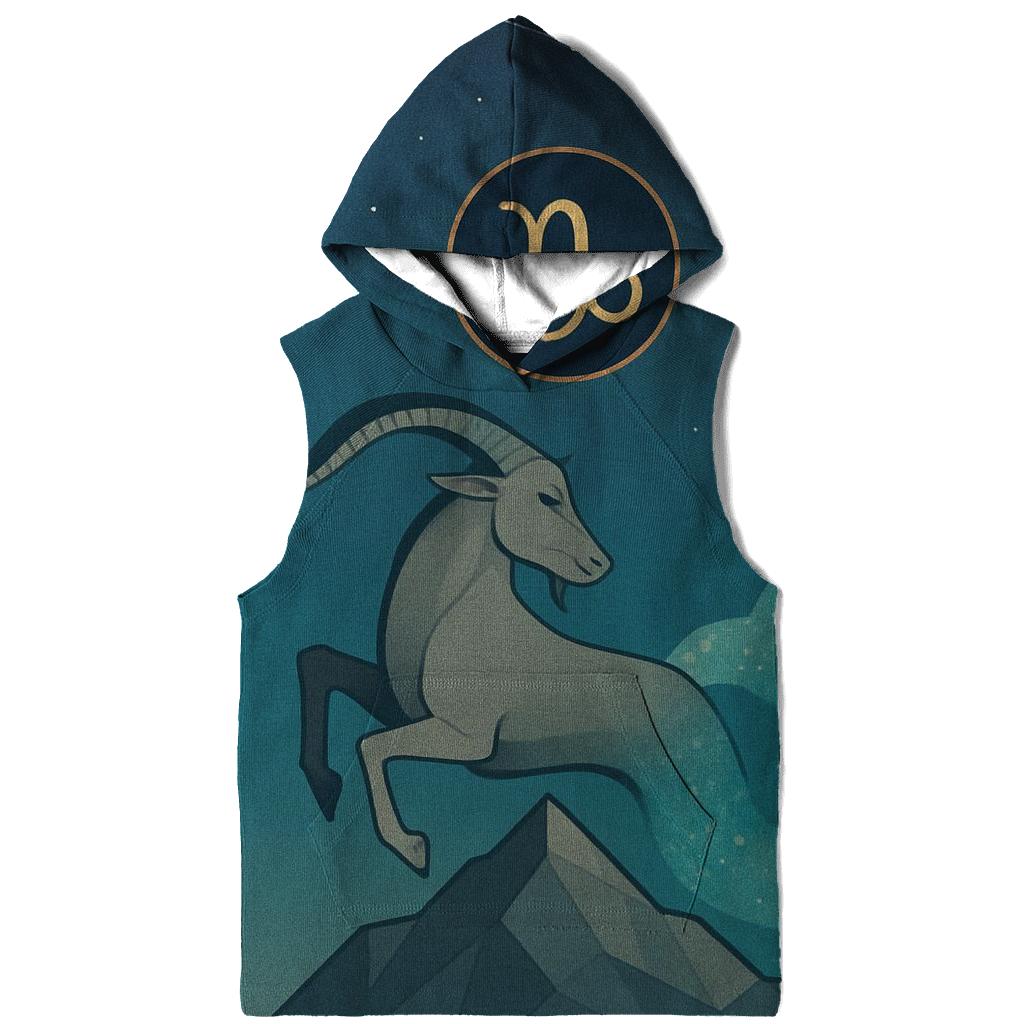 Capricorn Sea Goat Mountain Nebula Crest pullover hoodies