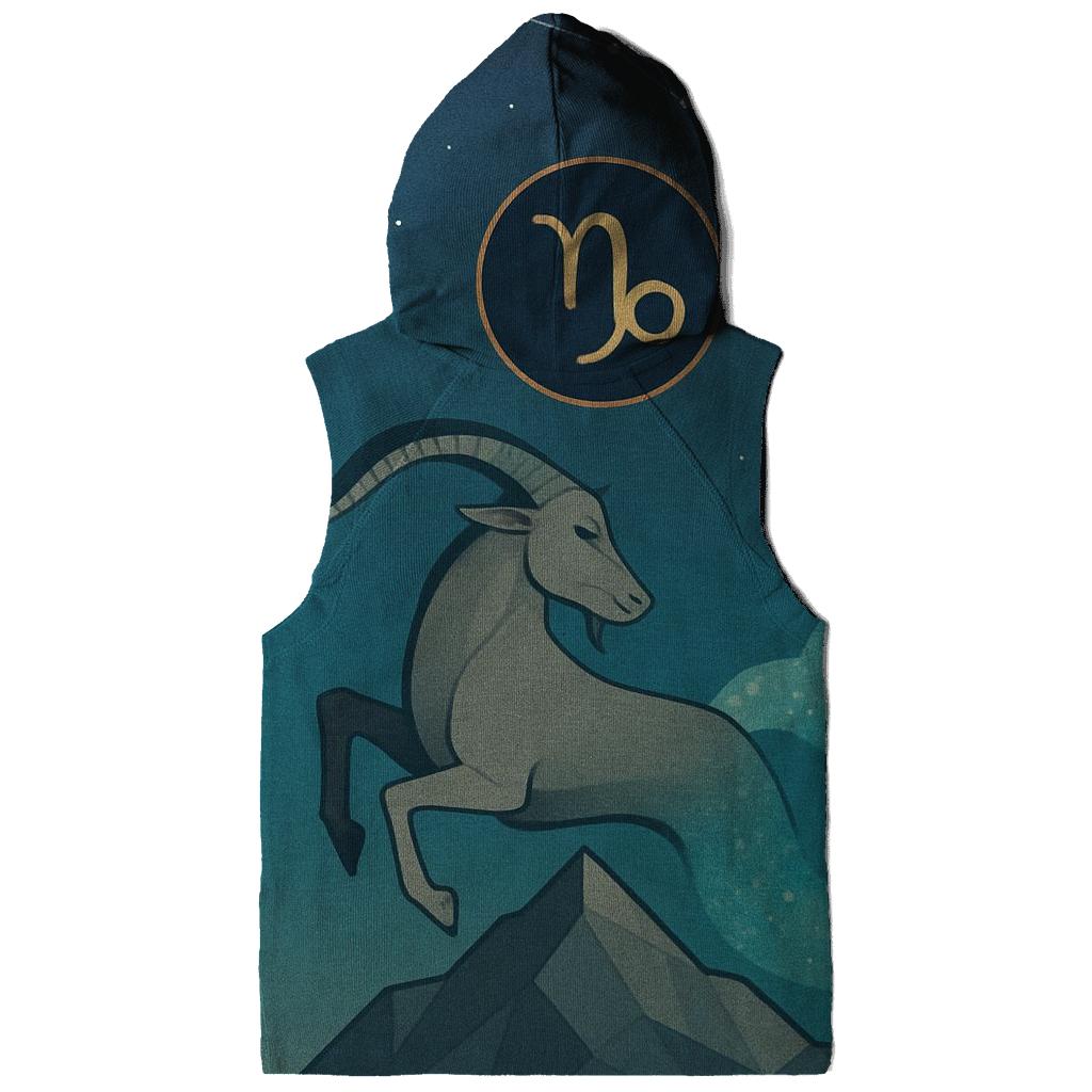 Capricorn Sea Goat Mountain Nebula Crest pullover hoodies