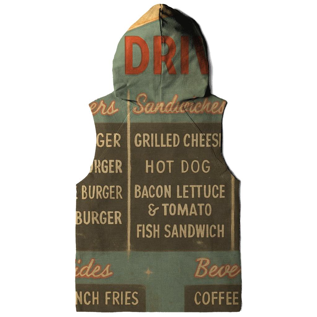 Retro 1960s Comet Drive In Menu Board embroidered hoodies