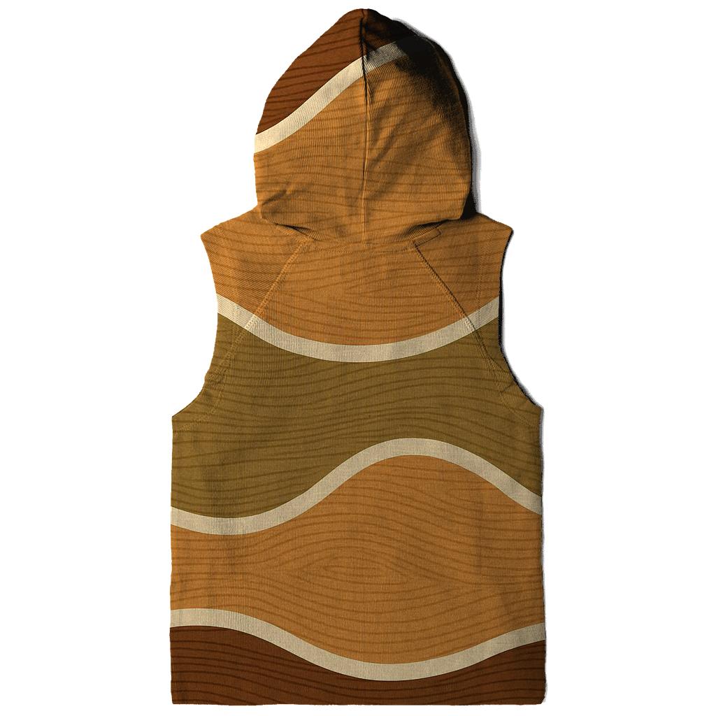 Woodgrain Geometry Wave Bands lightweight hoodies