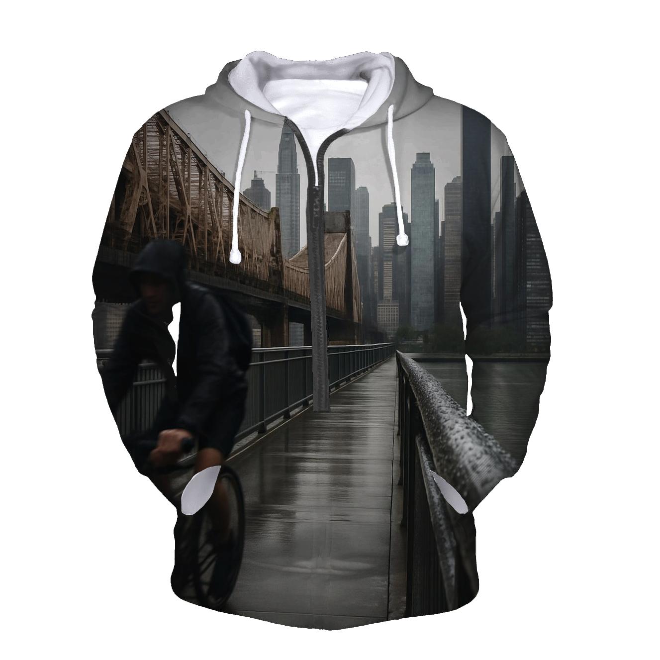 Rain Glazed Midtown From The Queensboro Bridge Walkway pullover hoodies