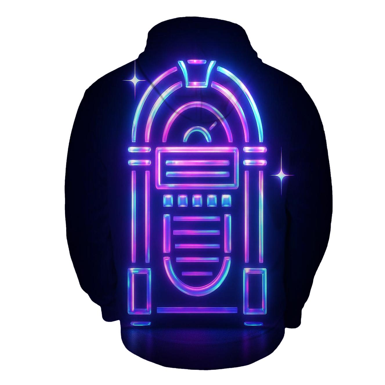 Neon Marquee Jukebox graphic hoodies