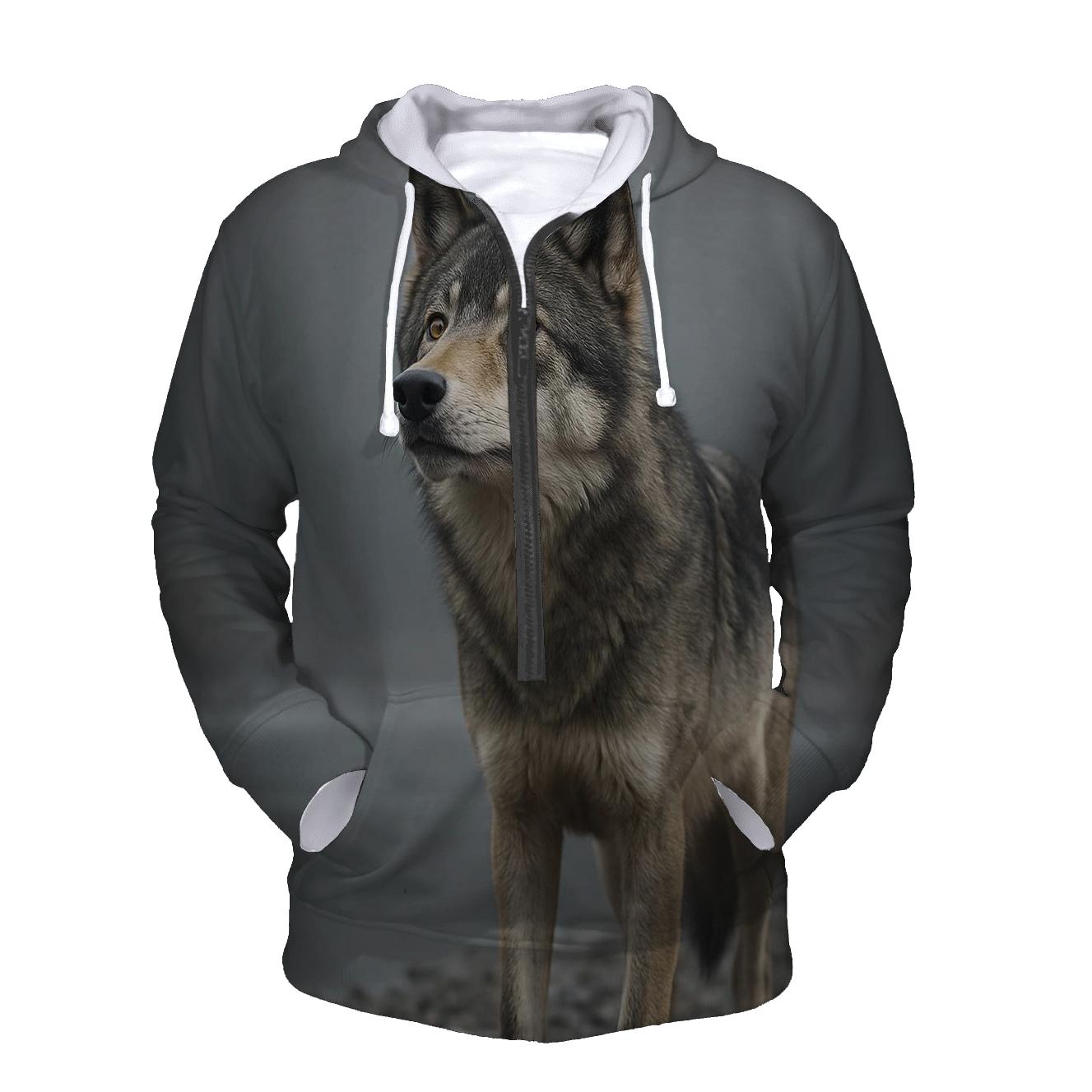 Mistline Sentinel Grey Wolf pullover hoodies