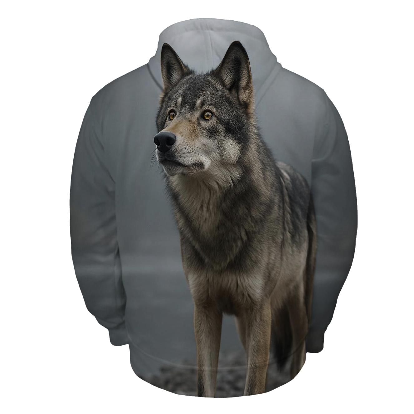 Mistline Sentinel Grey Wolf pullover hoodies