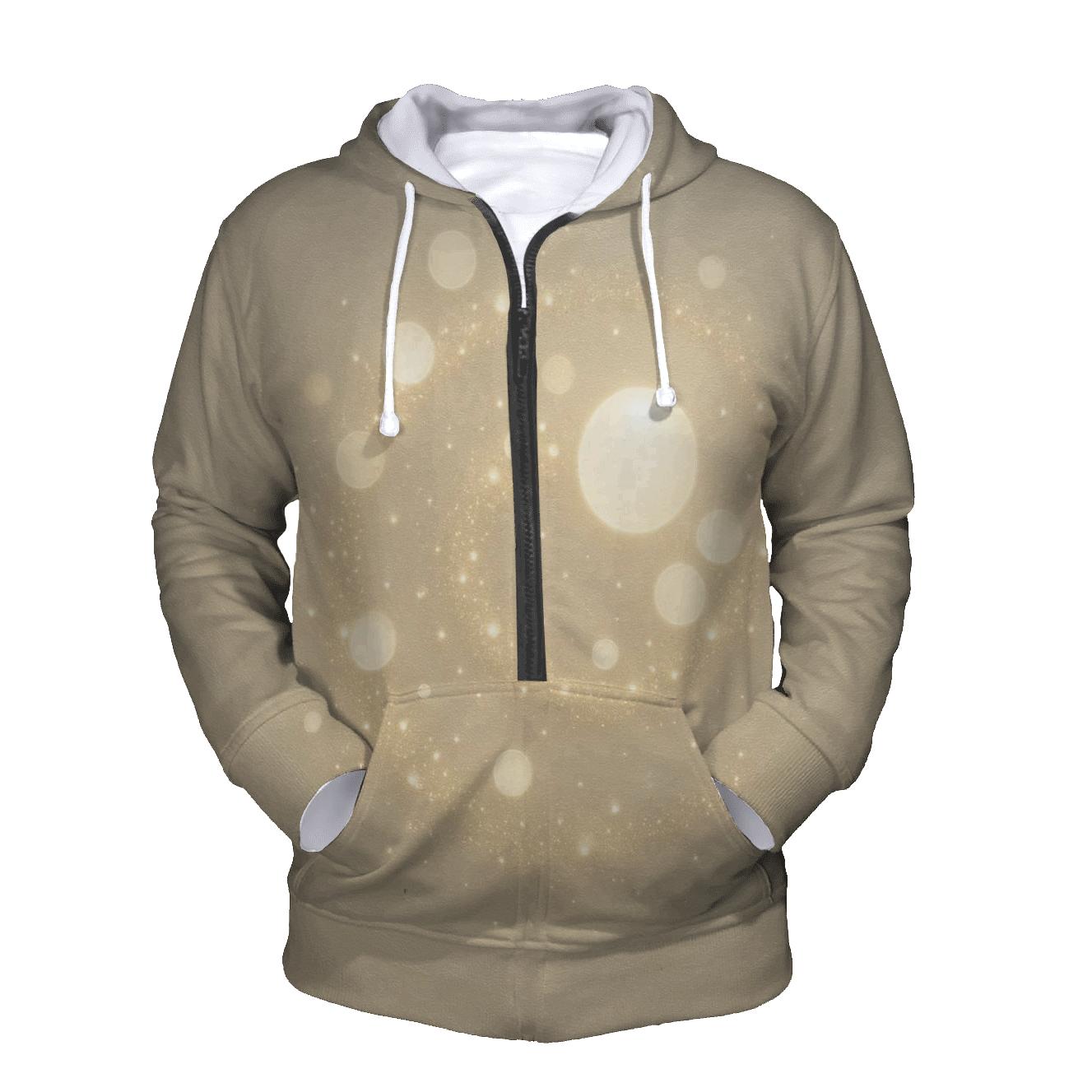 Champagne Orbit Pearls zip-up hoodies