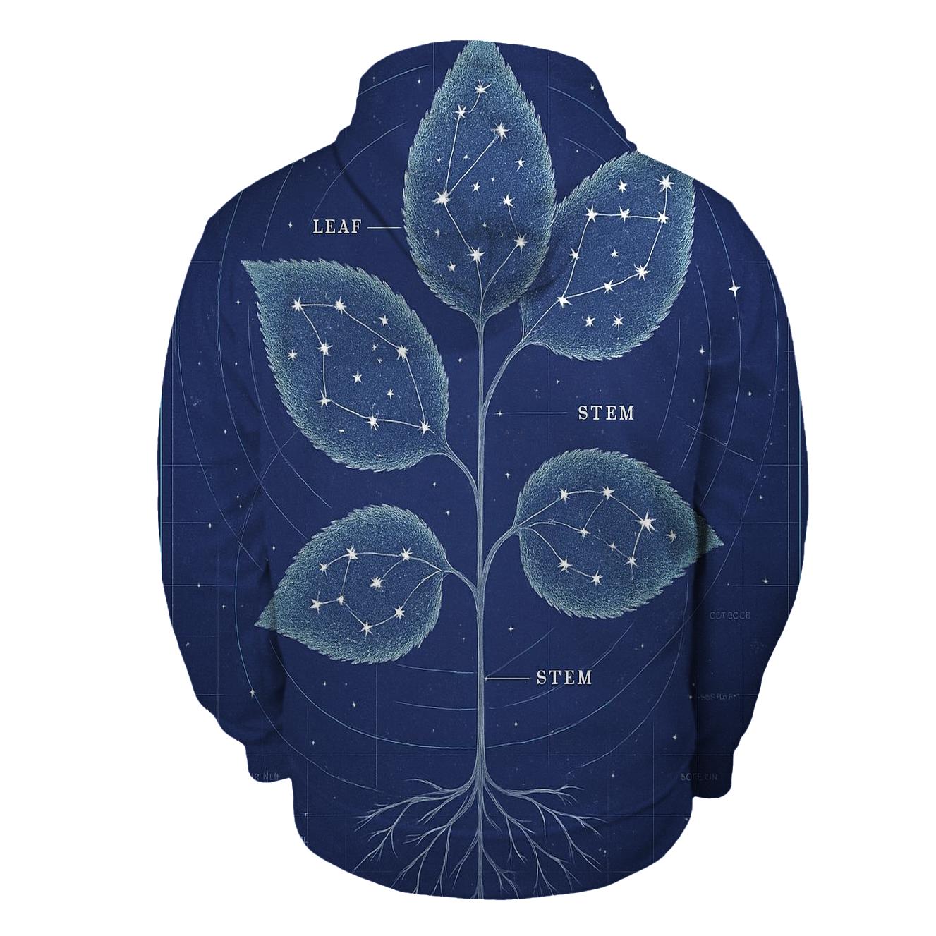 Cosmic Botanical Blueprint embroidered hoodies