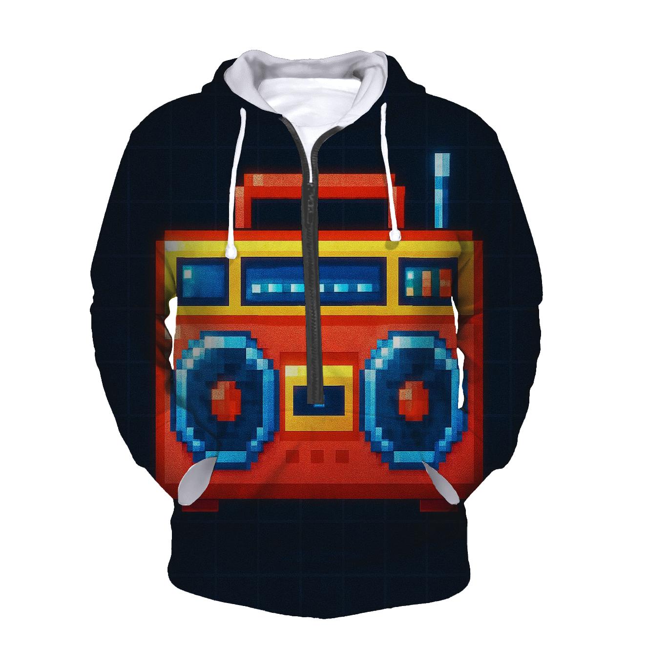 Pixel Arcade Boombox heavyweight hoodies