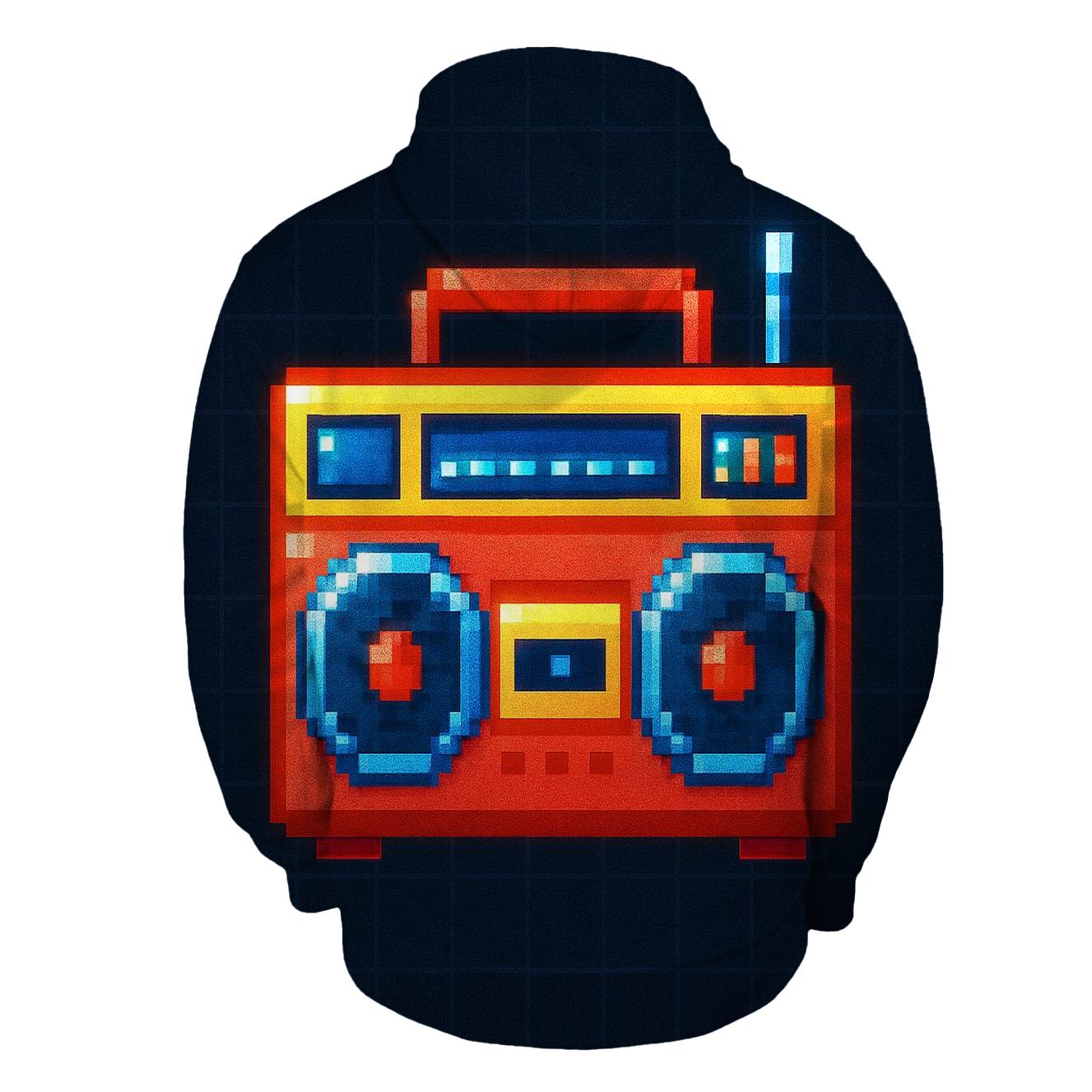 Pixel Arcade Boombox heavyweight hoodies