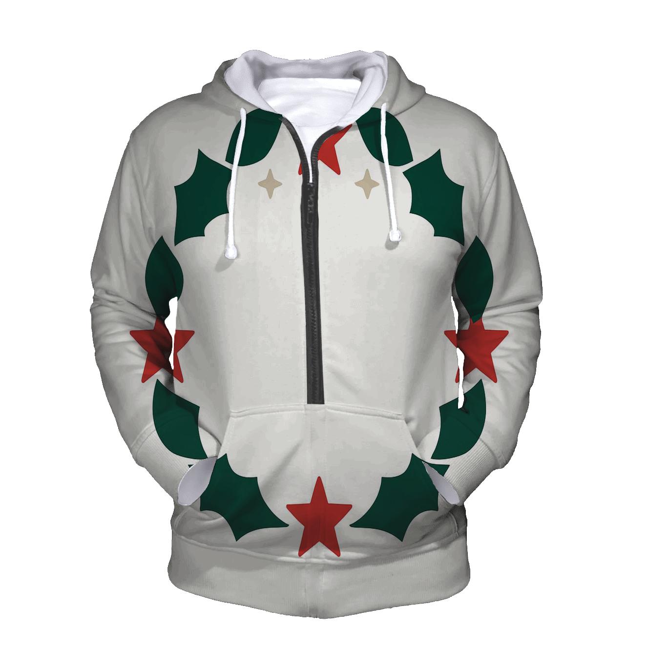 Starlit Holly Orbit Wreath heavyweight hoodies
