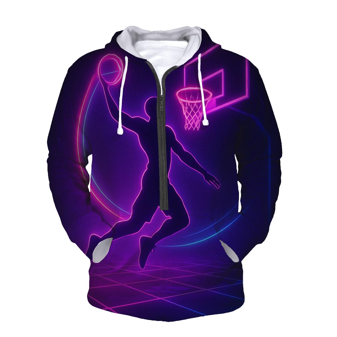 Neon Orbit Basketball Dunk designer hoodies