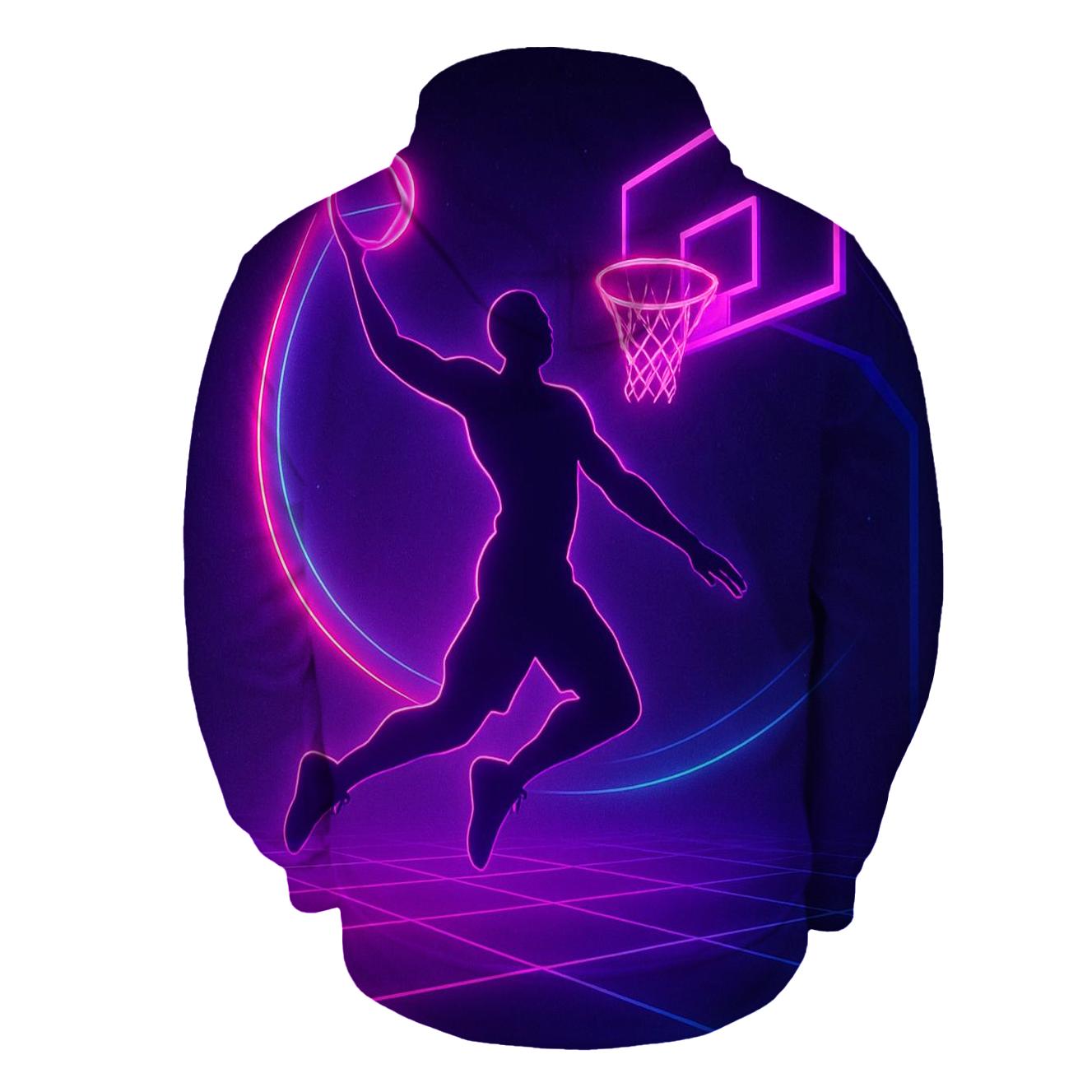 Neon Orbit Basketball Dunk designer hoodies