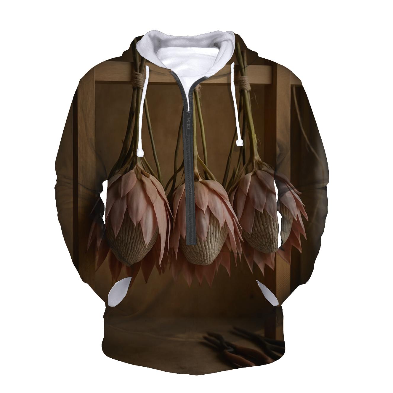 Protea Drying Rack In A Floristry Workshop custom hoodies