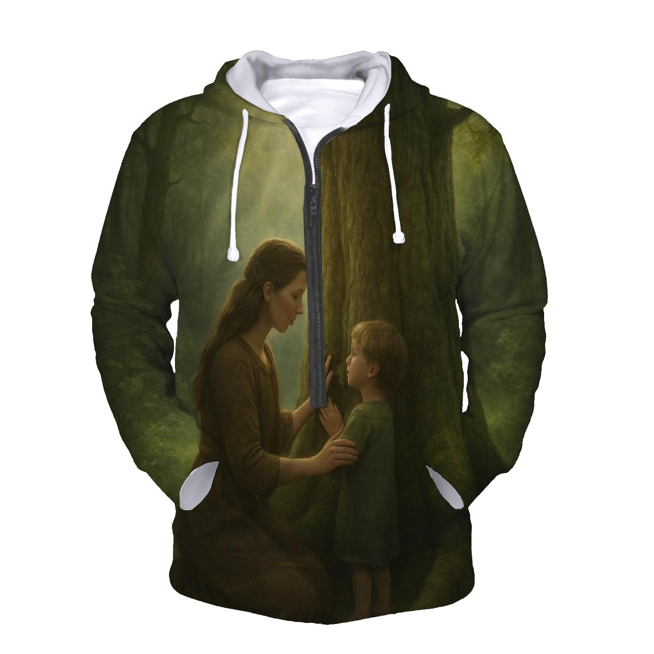The Rooted Promise A Mother Who Holds The Family Tree Upright graphic hoodies