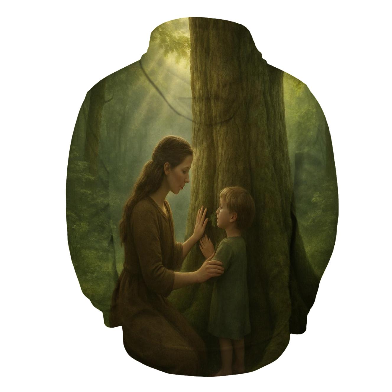 The Rooted Promise A Mother Who Holds The Family Tree Upright graphic hoodies