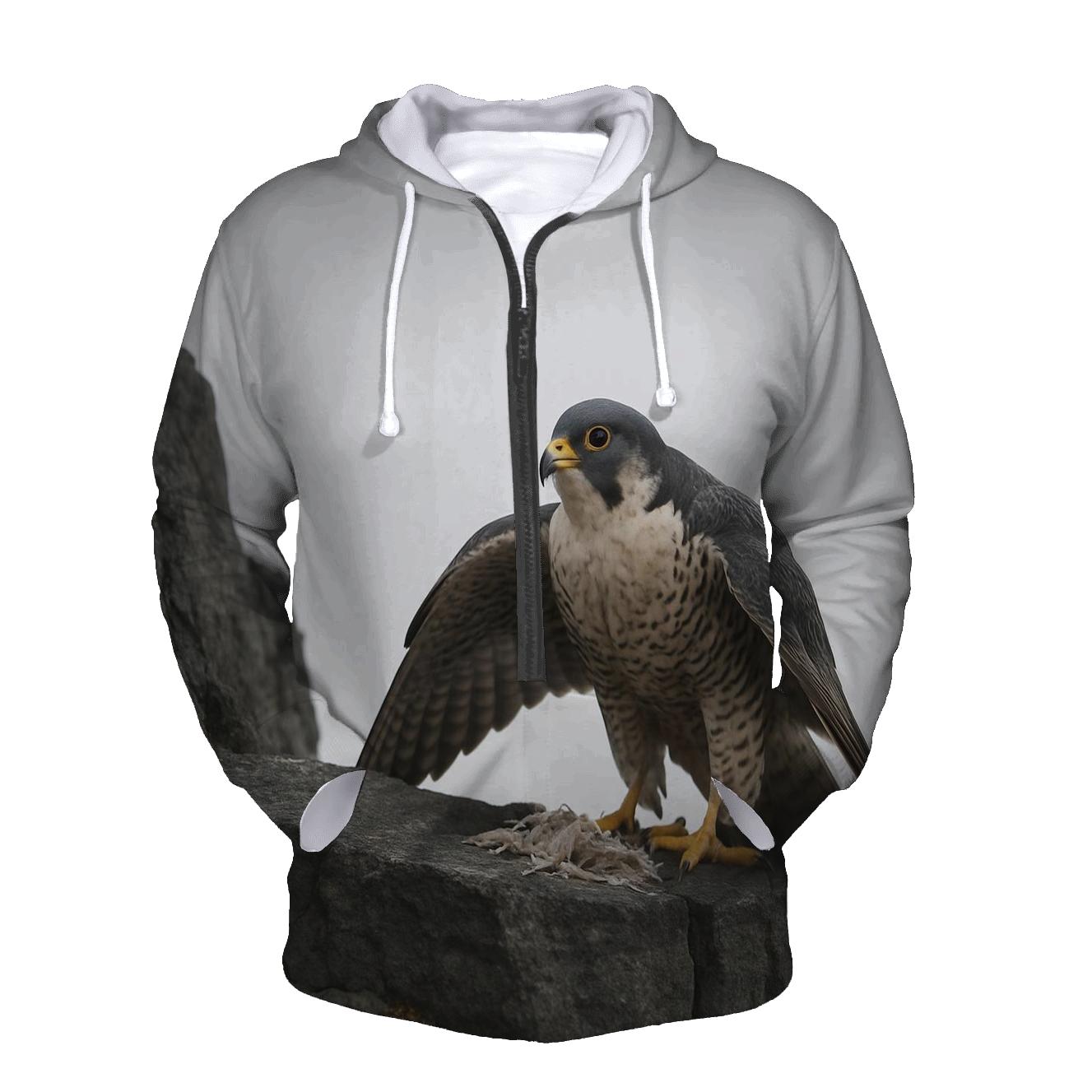 Basalt Perch Peregrine Falcon embroidered hoodies