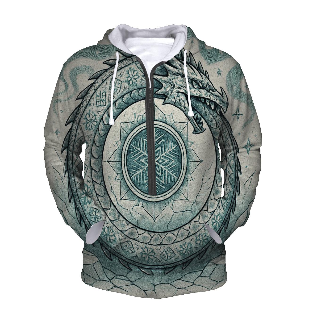 Ouroboros Glacier Ink Mandala custom hoodies