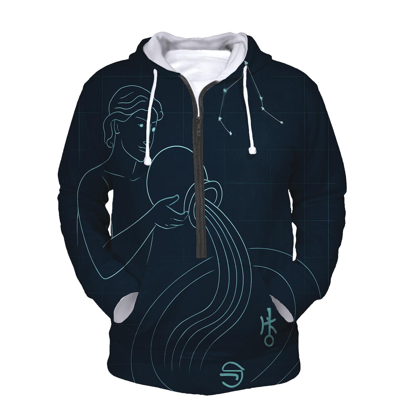Aquarius Water Bearer Orbit Blueprint heavyweight hoodies