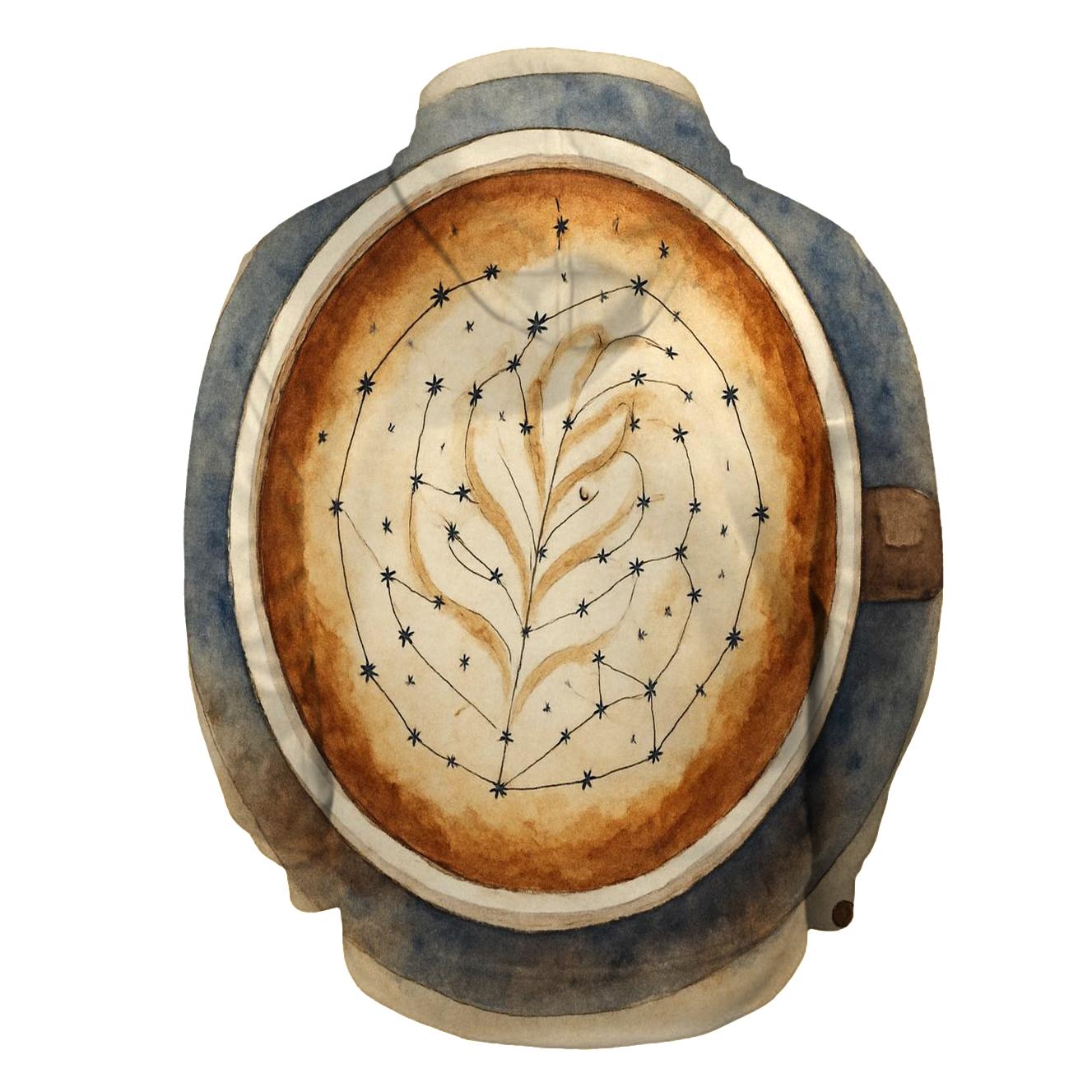 Latte Rosette Constellation printed hoodies