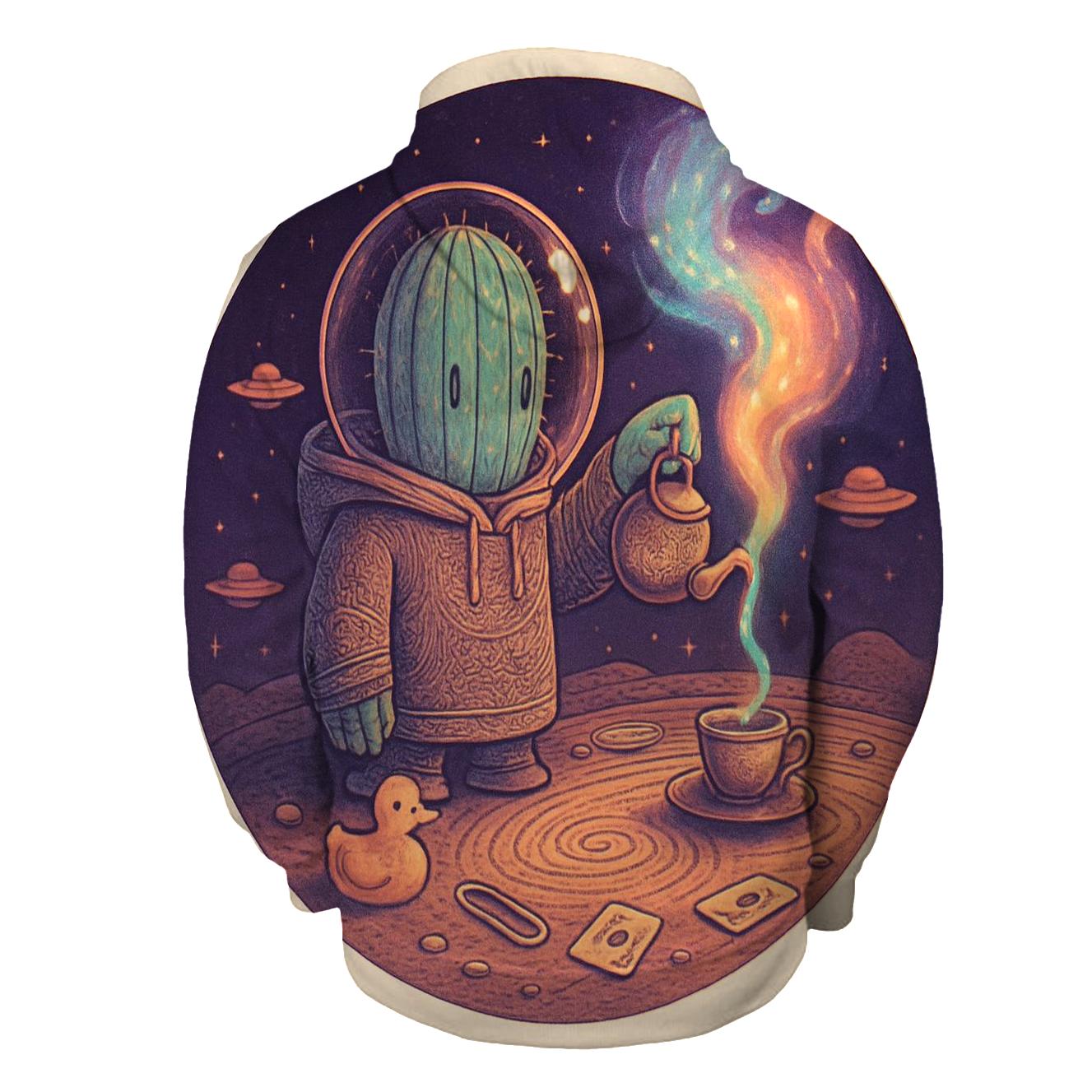 Cactus Astronaut Tea Ceremony premium hoodies