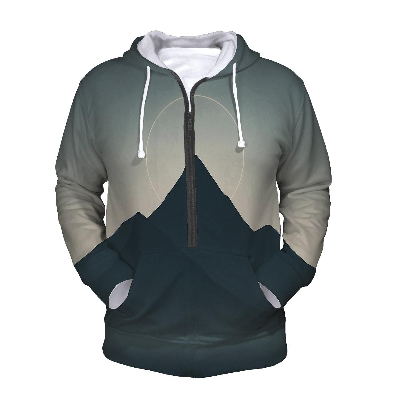 Mountain Silence Halo printed hoodies