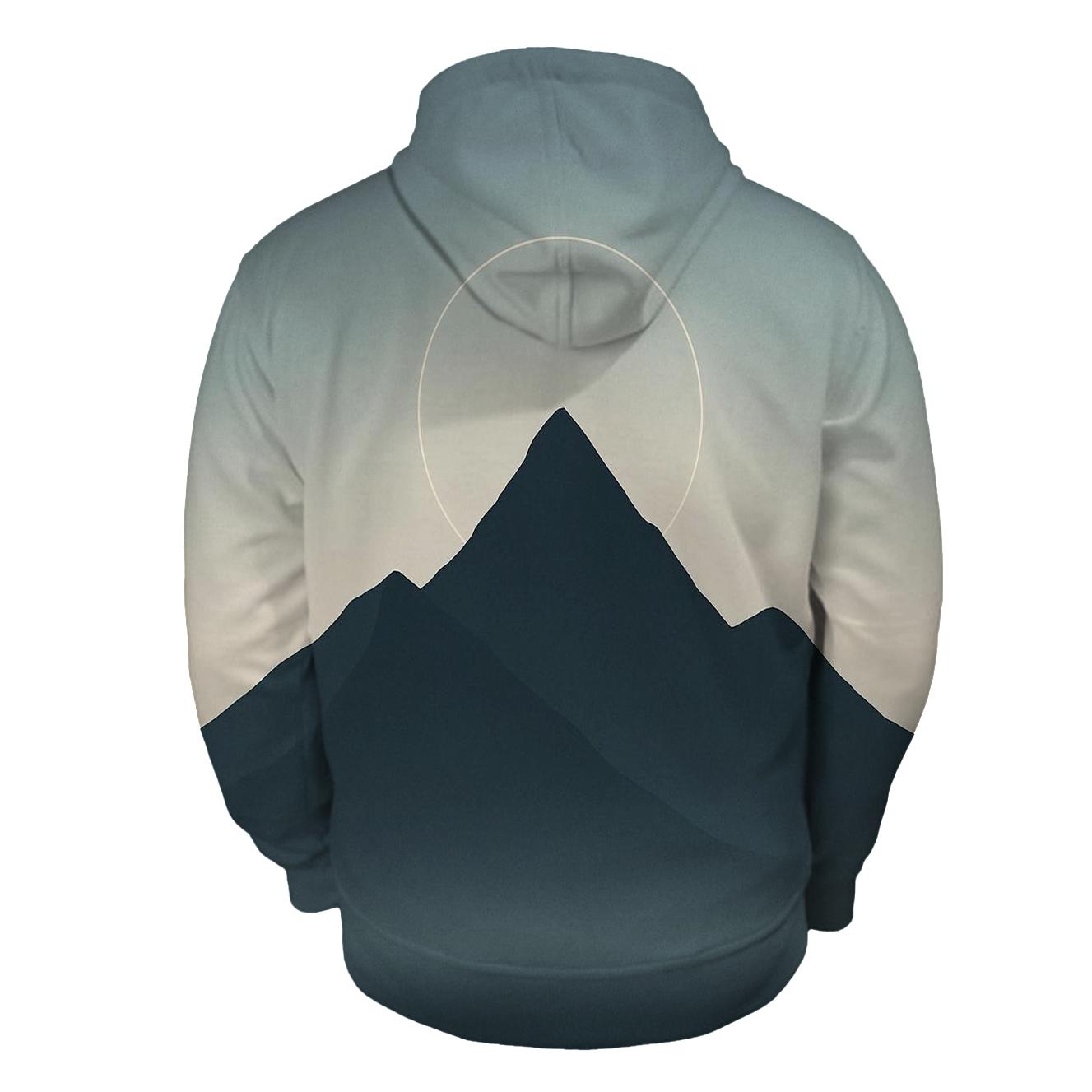 Mountain Silence Halo printed hoodies