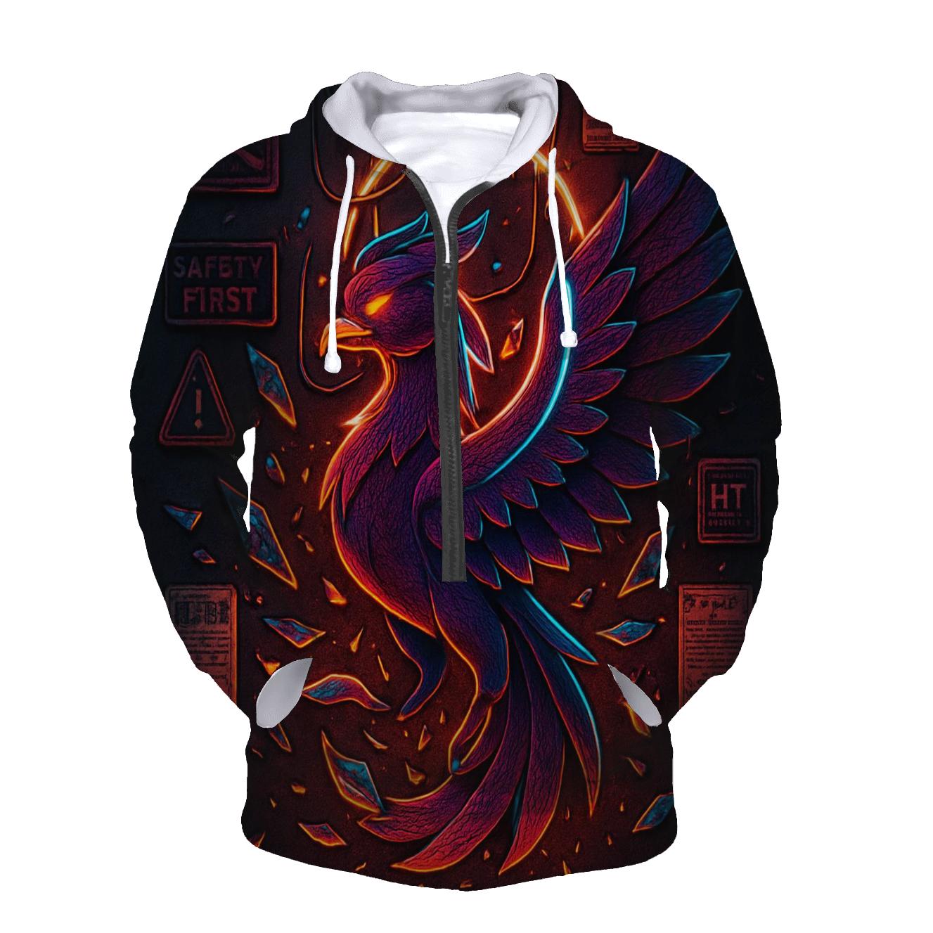 Neon Taxidermy Phoenix designer hoodies