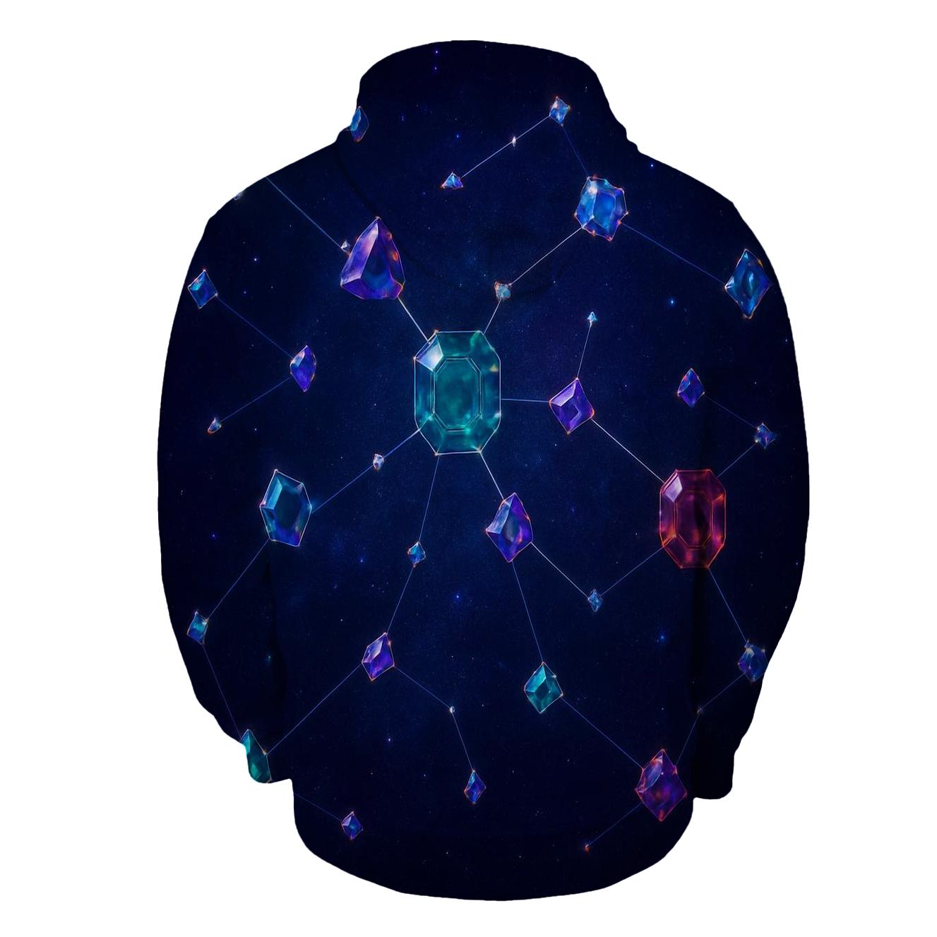 Jewel Tone Constellation Facets heavyweight hoodies